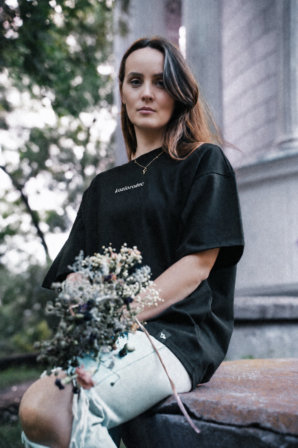 Koziorożec T-shirt — Głęboka czerń